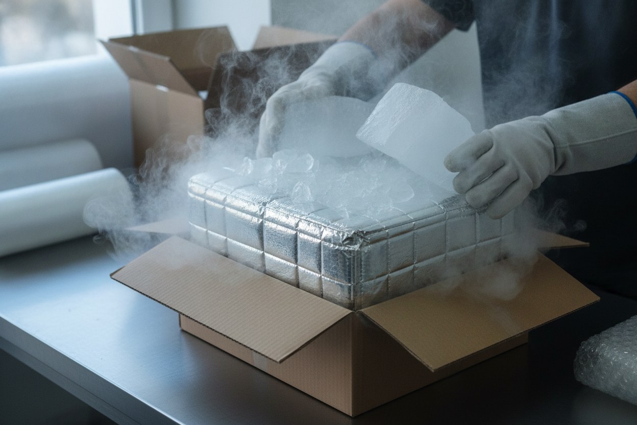 Kuru buzla paketlenen dondurma kutusu
